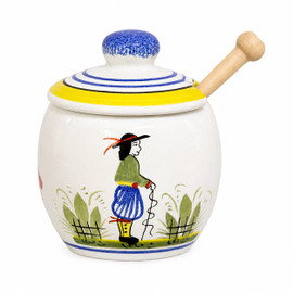 Quimper Mustard Pot - Henriot Man