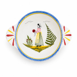 Quimper Breton Lug Bowl - Tradition - Woman