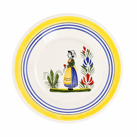 Quimper Miniature Plate - Woman - Henriot 
