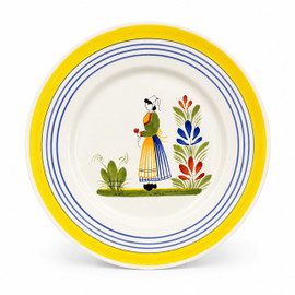 Quimper Round Plate - Woman