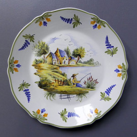 Plate - Paysage No. 3 - Faïencerie d’Art de Malicorne Pottery