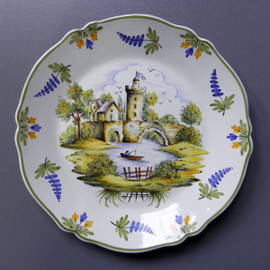 Plate - Paysage No. 4 - Faïencerie d’Art de Malicorne Pottery