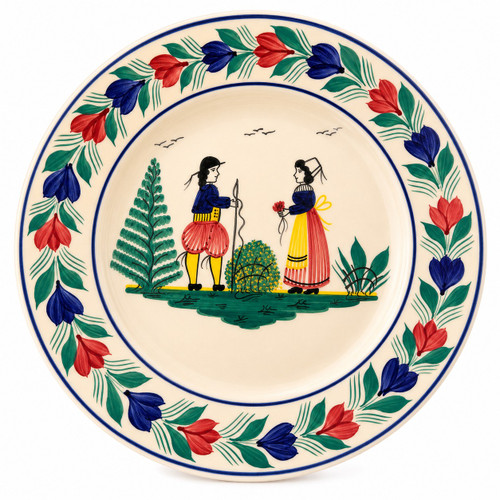 Quimper Round Plate - Campagne