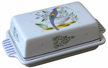 Quimper Covered Butter Dish - Jardin d'ete