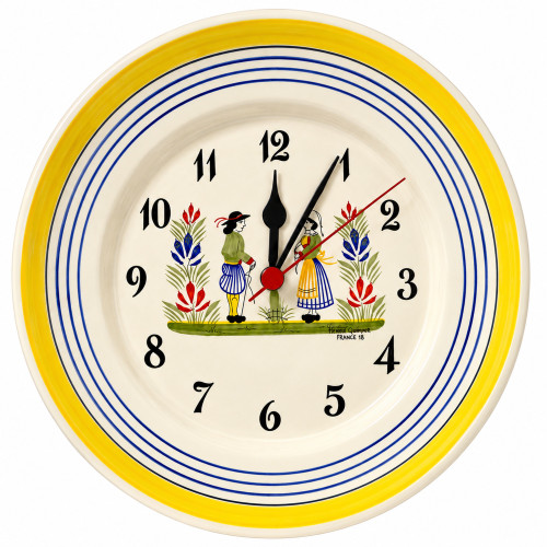 Henriot Wall Clock - Quimper Pottery