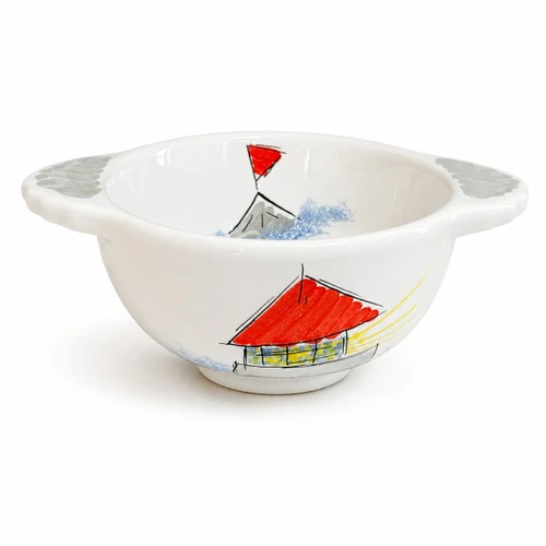 Quimper Breton Lug Bowl - Lighthouse 