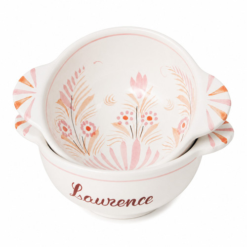 Quimper Personalized Lug Bowl - Camaieu Pink