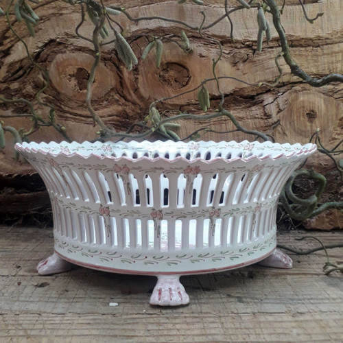 Bowl Oval Corbeille Empire Pompadour Sur Pieds Griffe (T2) - Faïencerie d’Art de Malicorne Pottery 