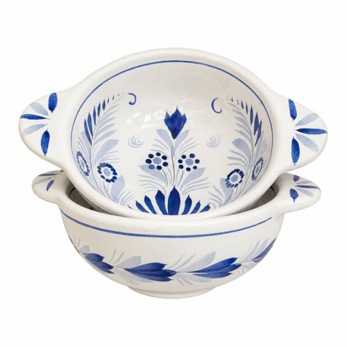 Quimper Breton Lug Bowl - Camaieu Blue