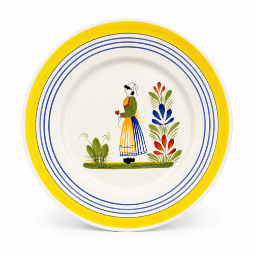 Quimper Round Plate - Woman