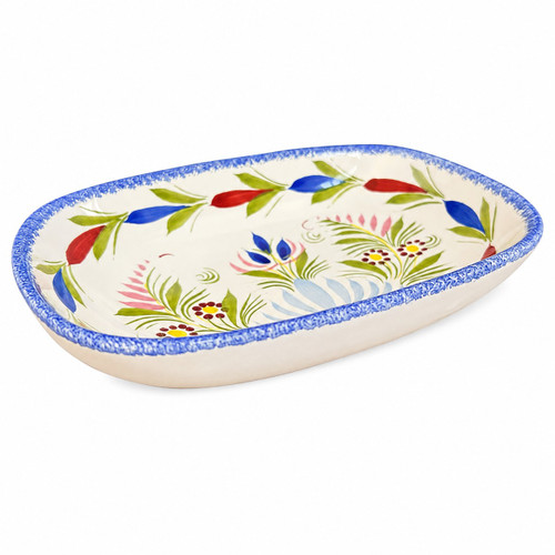 Quimper Open Butter Dish/ Soap Dish - Fleuri Royal