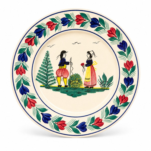 Quimper Round Plate - Campagne