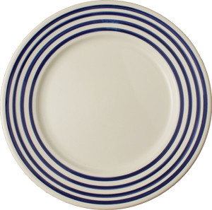 Round Plate - Breton Stripes Blue