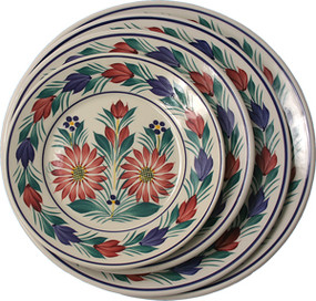 Quimper 10 inch Round Dinner Plate - Fleuri Royal