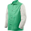 Steiner Weldlite Plus Hybrid 9 oz Flame Resistant Cotton With Leather Sleeves Jacket, 30" Green/Gray, 2X-Large