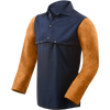 Steiner Weldlite Plus Hybrid 9 oz Flame Resistant Cotton With Leather Cape Sleeves With 19" Bib, Blue/Rust, Small
