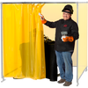 Steiner ArcView 14 mil Yellow Flame Retardant Tinted Transparent Vinyl Welding Cell Front Access Sliding Replacement Curtain, 6'X6'