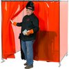 Steiner ArcView 40 mil Orange Flame Retardant Tinted Transparent Vinyl Welding Cell Front Access Replacement Walk-Thru Strip Curtains, 6'X6'
