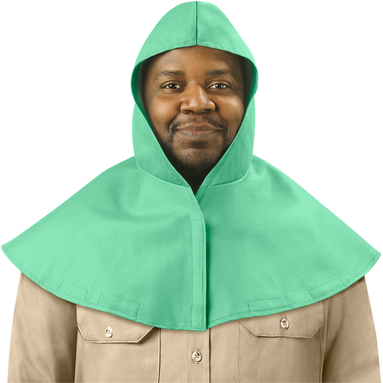 Steiner 9 oz Flame Resistant Cotton Hood With Neck & Shoulder Drape, Green, One Size Fits Most