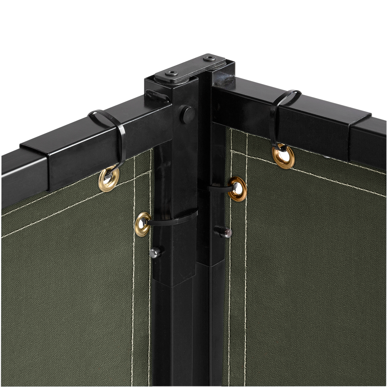 Steiner Protect-O-Screen HD Welding Screen With 12 oz Olive Green Canvas Duck Curtain, 4' x 5'
