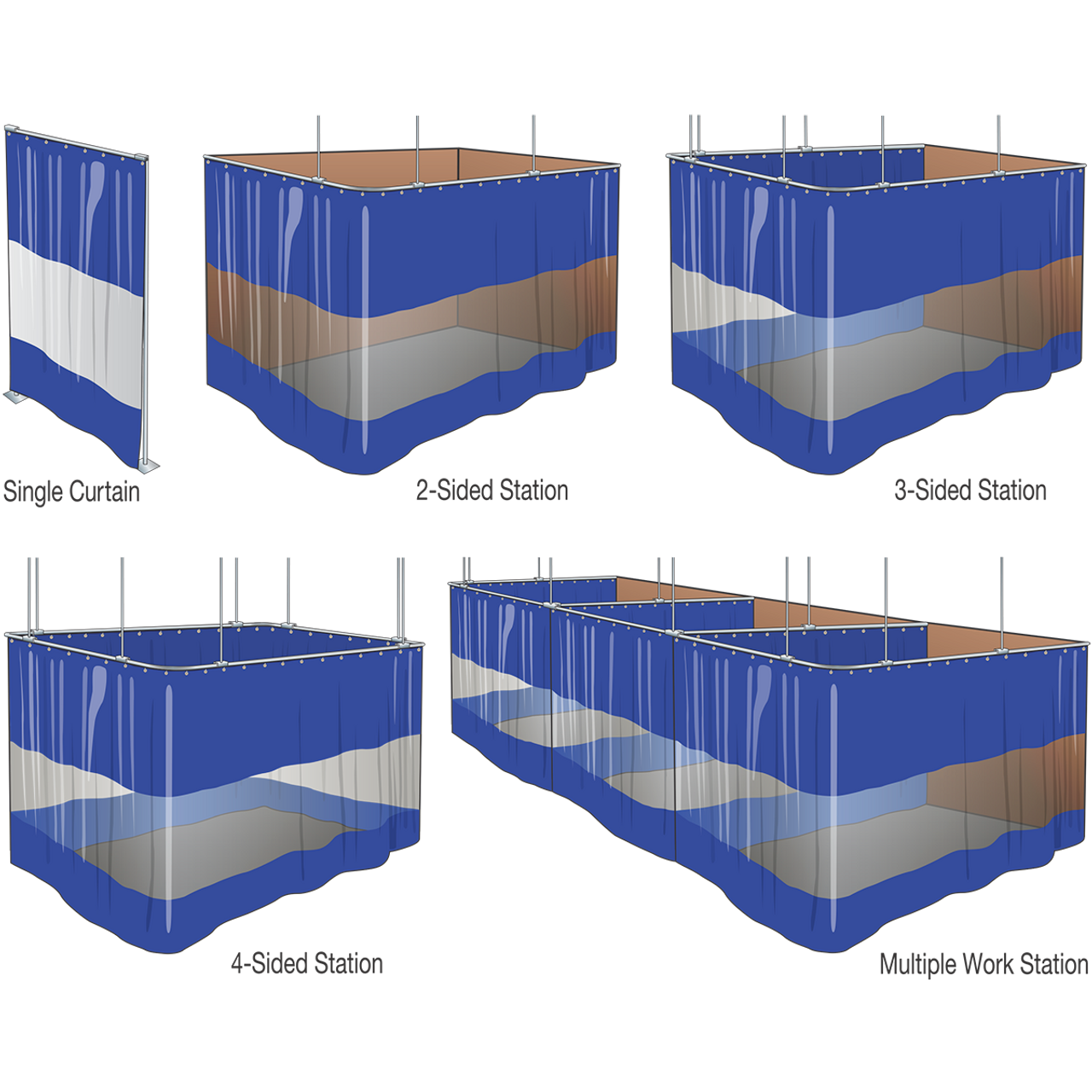 Steiner Adjust-A-Wall Curtain Wall Track & Roller Partition System, Replacement Curtain, 9' high