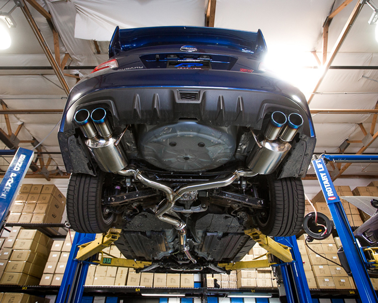 Catback Exhaust System Titanium Quad Tips Subaru WRX STi Sedan Agency Power