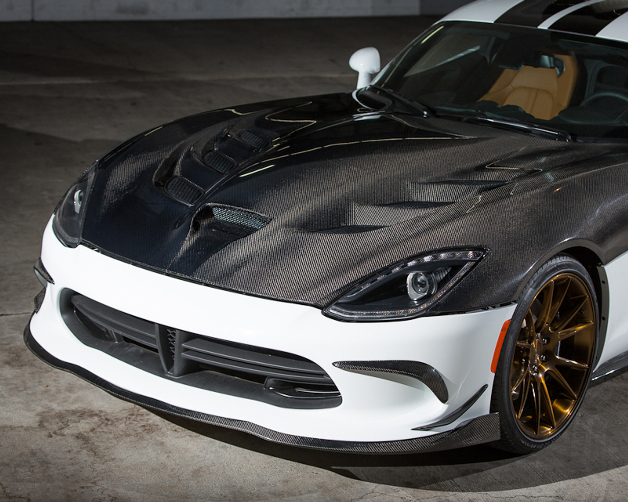 Carbon Fiber Upper Front Bumper Canard Pair SRT Viper Agency Power