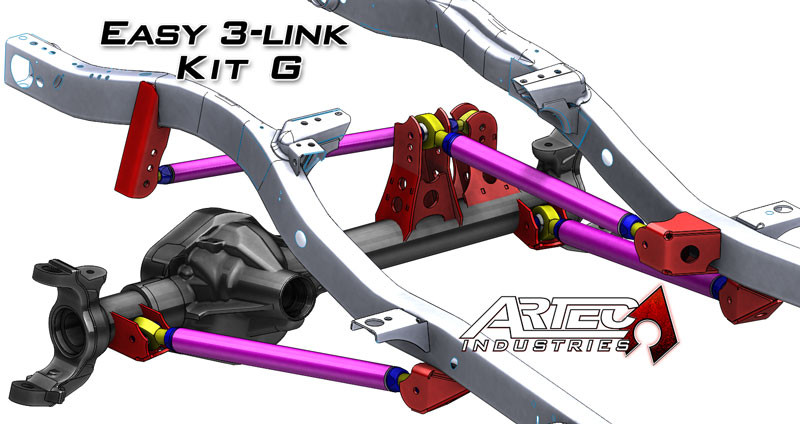 Easy 3 Link Kit G Adjustable Upper link Yes Outside Frame Offset Front Driver/Rear Passenger Artec Industries