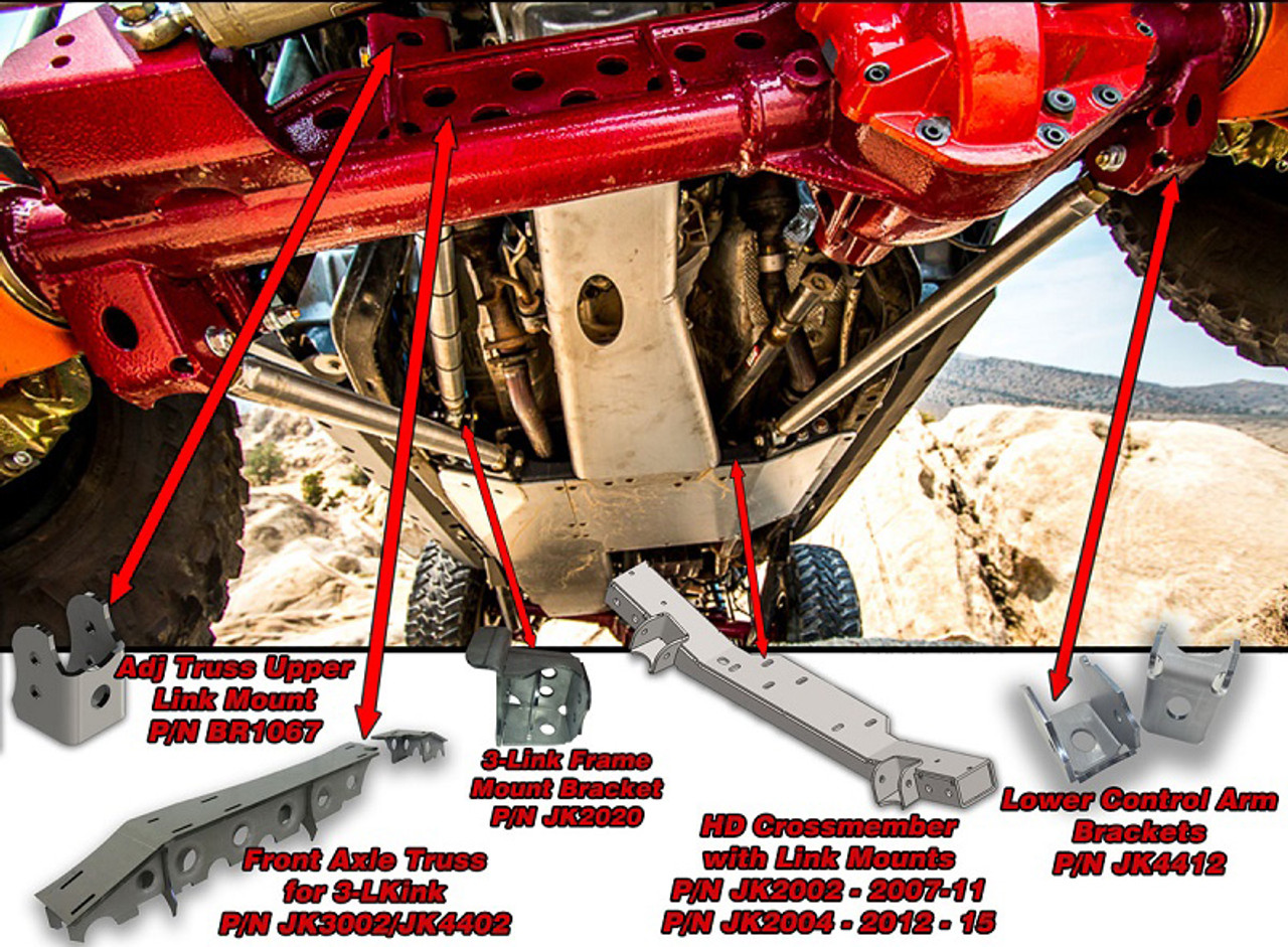 JK Front 3 Link Kit Tube Dana 44 Truss 12 Plus Crossmember Artec Industries