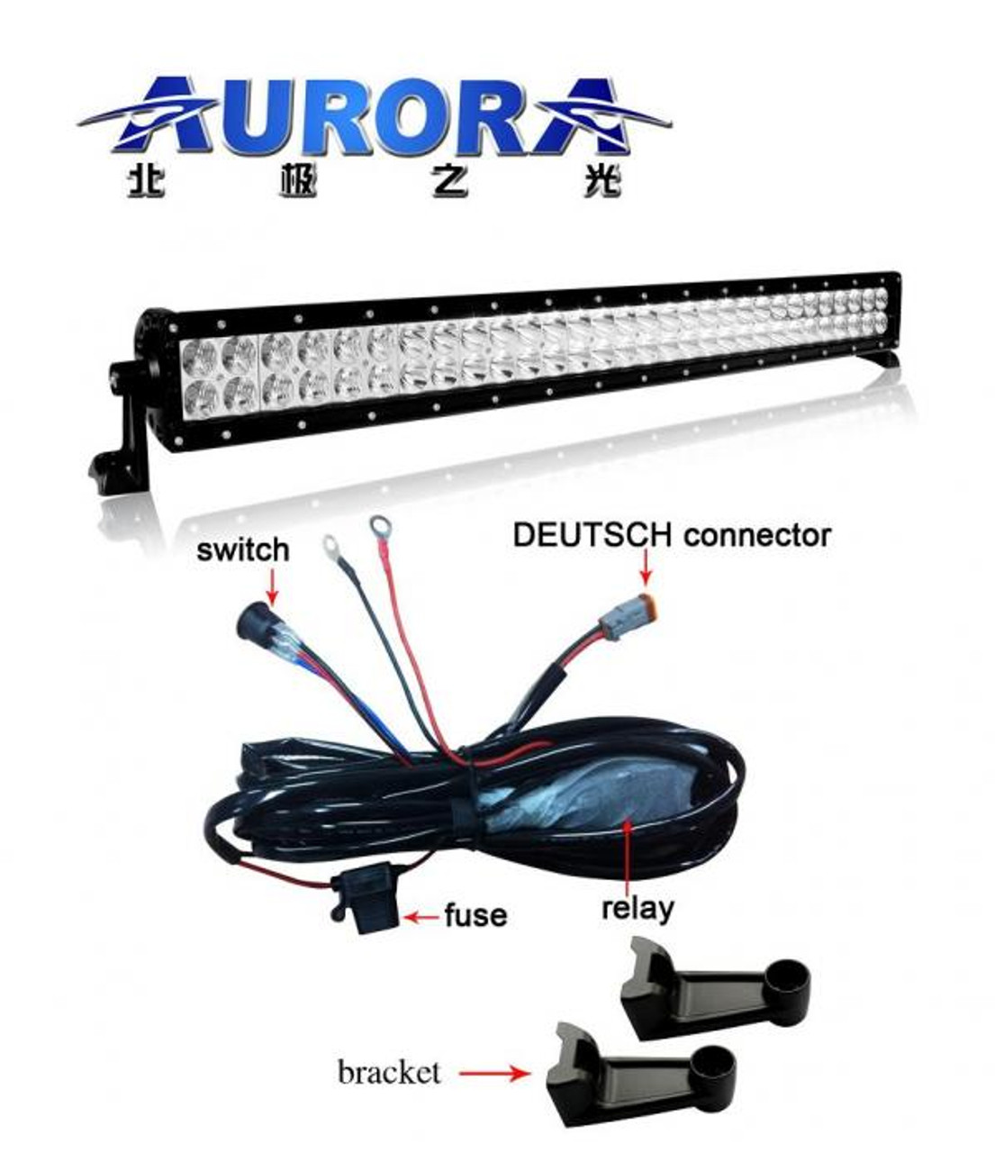 10" Single Row 5@ Cree/White/Combo