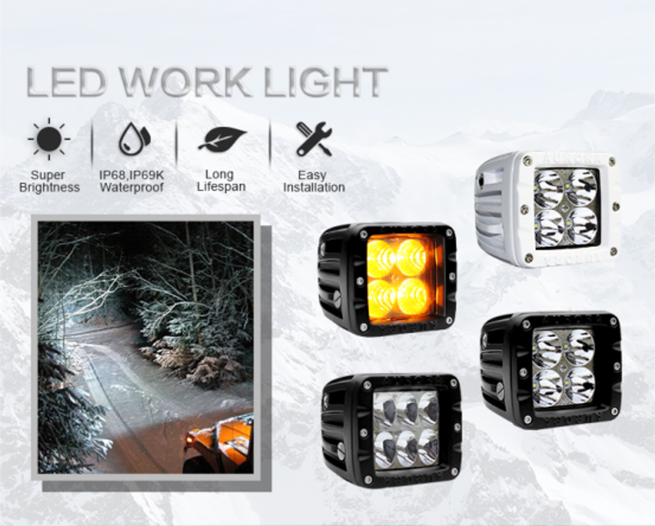 2" Work Light 3W Cree/White/Spot