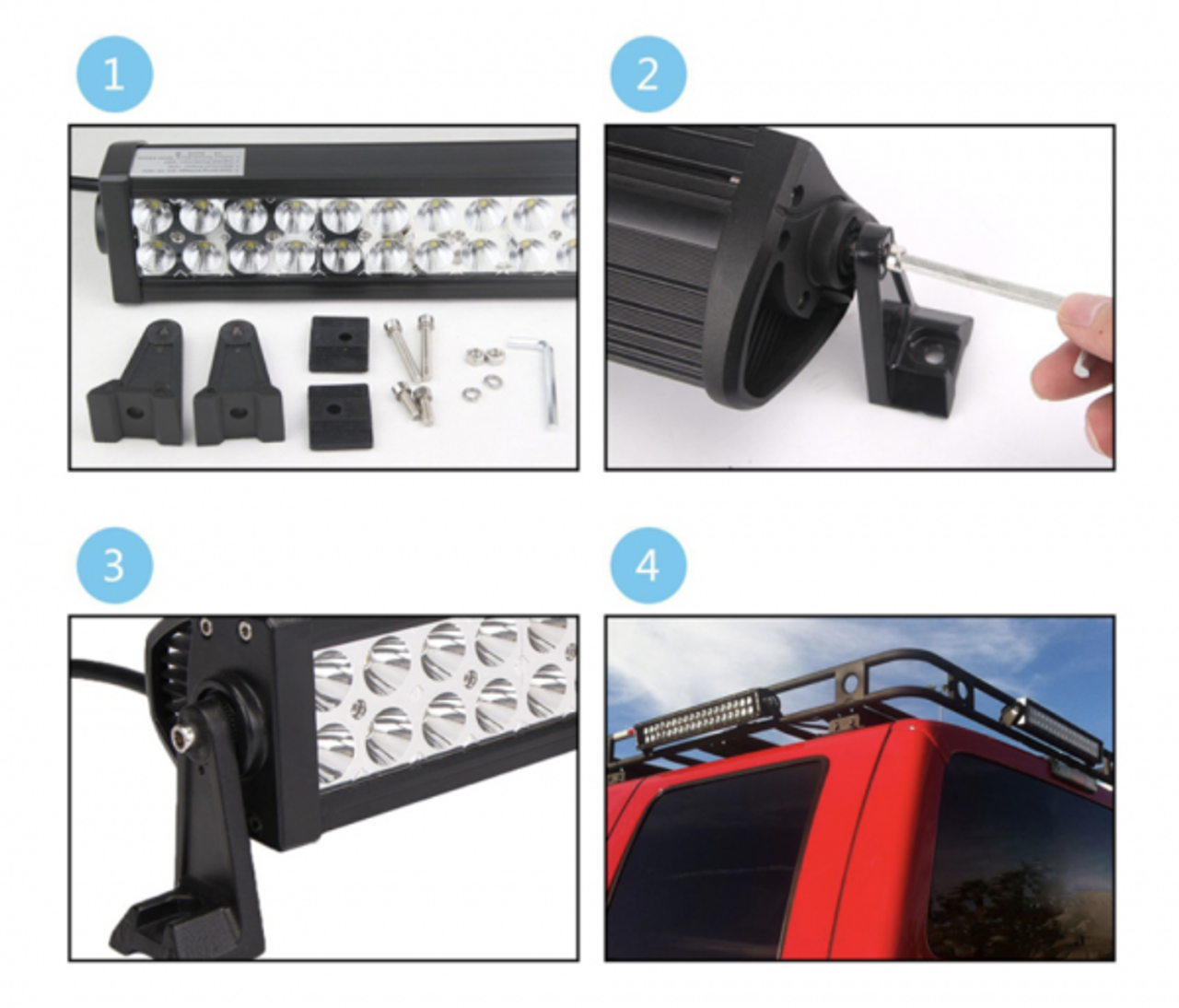 13" 72 Watt Dual Row LED Light Bar Combo