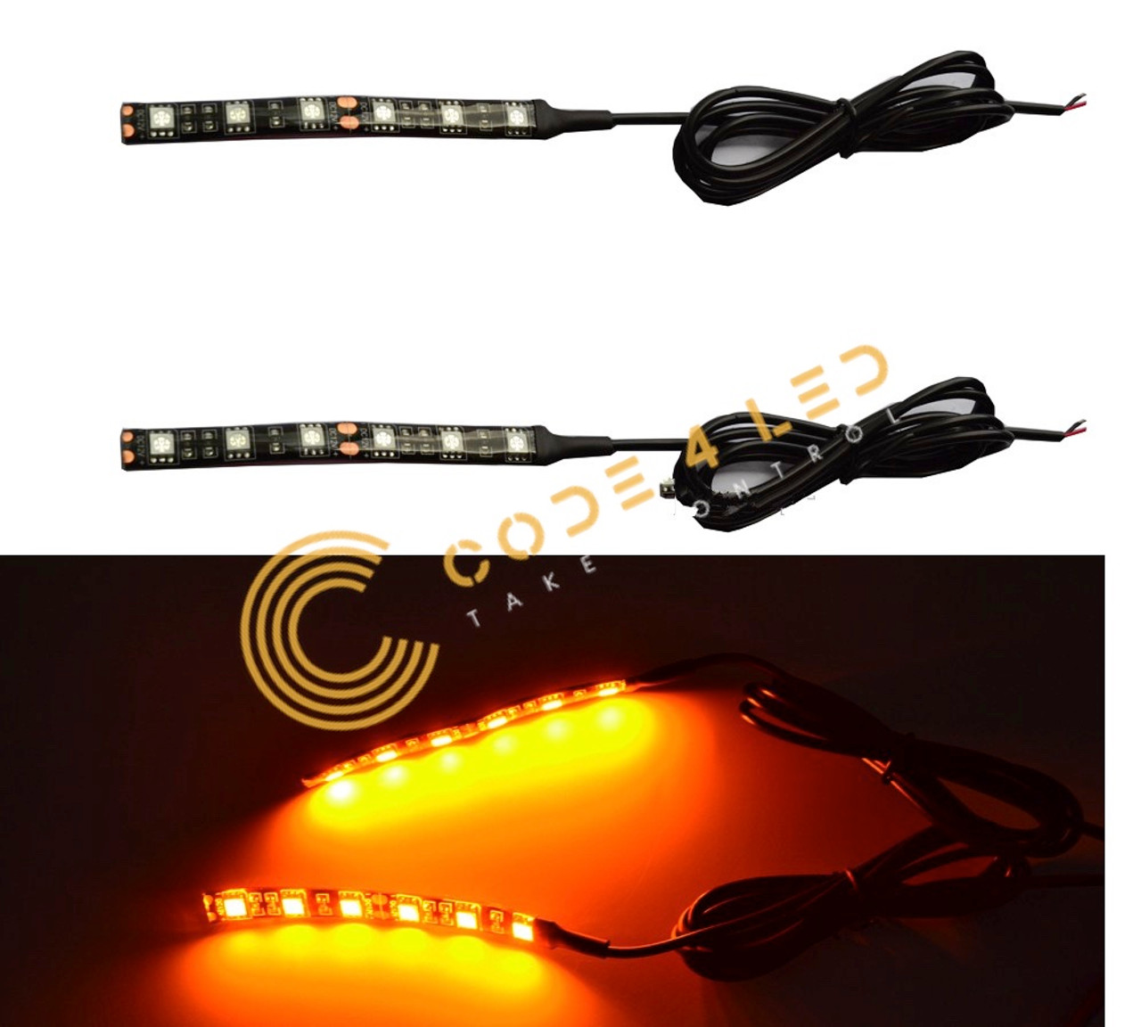2 pc 12v 5050 led UTV/Motorcycle Blinkers/Amber