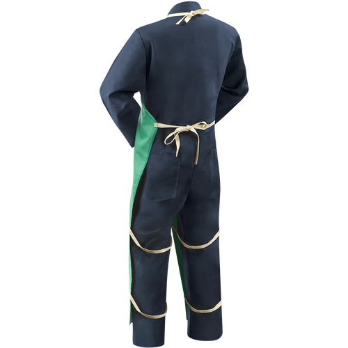 Steiner 9 oz Flame Resistant Cotton Split Leg Bib Apron, 48" Green