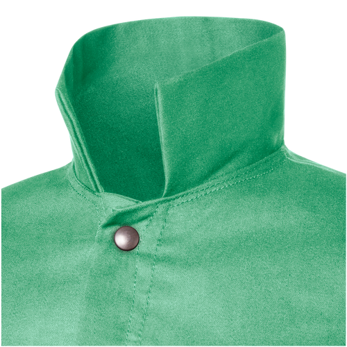 Steiner Weldlite Plus Hybrid 9 oz Flame Resistant Cotton With Leather Sleeves Jacket, 30" Green/Gray, 2X-Large