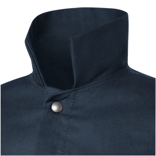 Steiner Weldlite Plus Hybrid 9 oz Flame Resistant Cotton With Leather Sleeves Jacket, 30" Blue/Rust, Medium