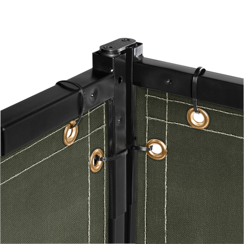 Steiner Protect-O-Screen Classic Welding Screen With 12 oz Olive Green Canvas Duck Curtain, 6' x 8'