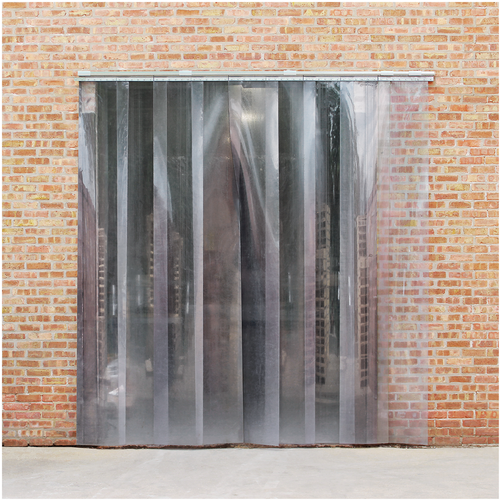 Steiner Strip Curtains, Clear Transparent, 12" Wide, Thickness: .120", 2/3 Overlap