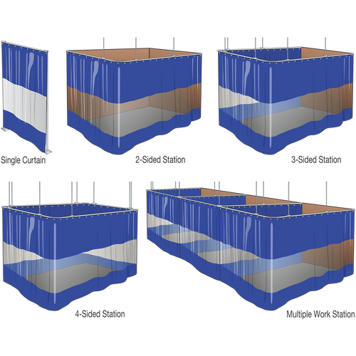 Steiner Adjust-A-Wall Curtain Wall Track & Roller Partition System, Replacement Curtain, 9' high