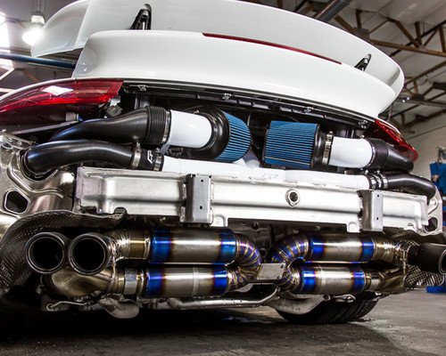 Satin Titanium Performance Racing Muffler Porsche 991 Turbo Agency Power