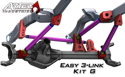 Easy 3 Link Kit G Adjustable Upper link Yes Inside Frame Centered Front Driver/Rear Passenger Artec Industries
