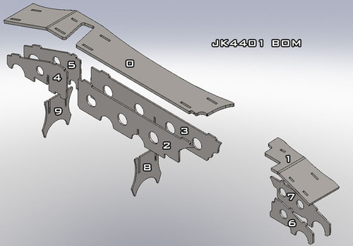 JK Front Axle Armor Kit Dana 44 Rubicon Raised Tracbar Artec Industries