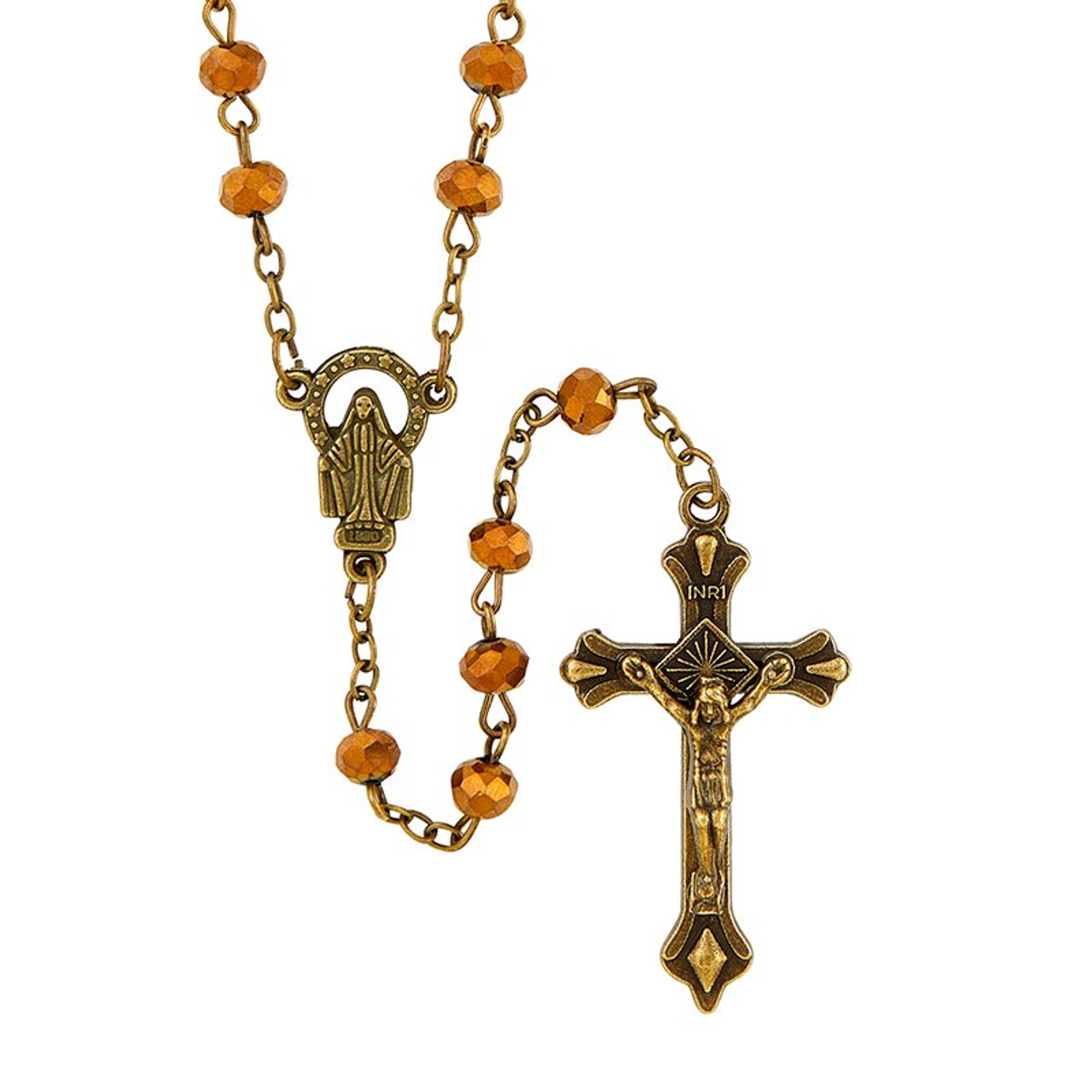 Gold Woman Clothed with the Sun Rosary