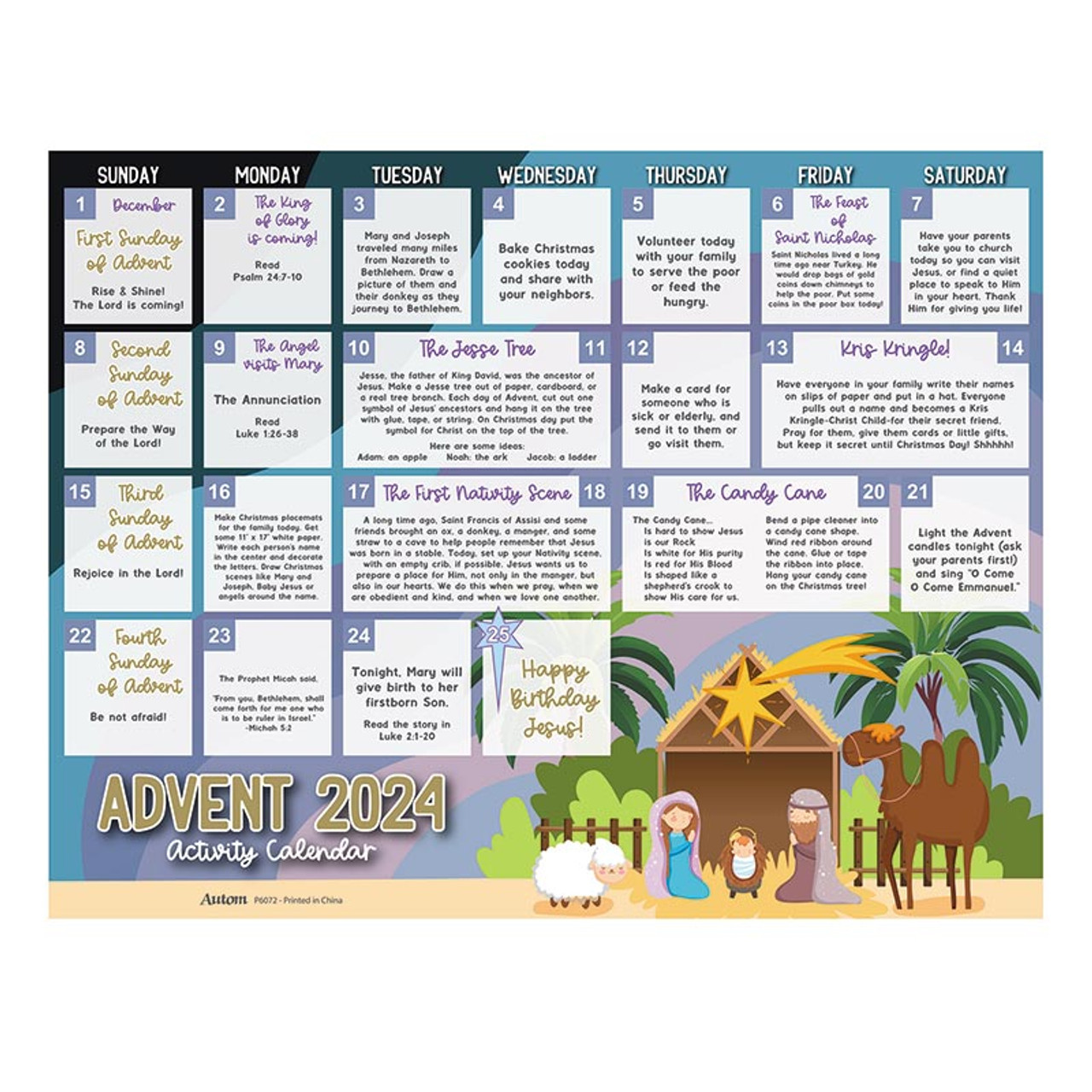 2024 Children's Advent Activity Calendars - 100/pk 2024-children-s-advent-activity-calendars-100-pk