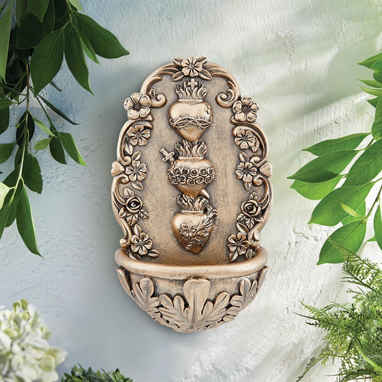 Sacred Hearts Holy Water Font - [Consumer]Catholic Gifts & More