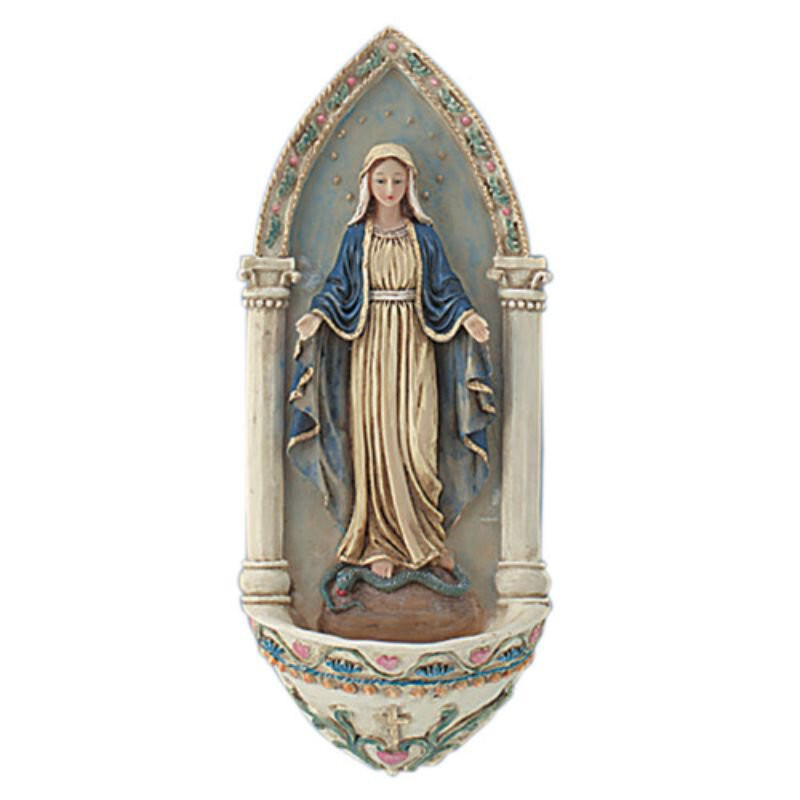 Joseph's Studio By Roman U2013 St Michael Holy Water Font, Collection Renaissance, 19,7 Cm De Haut, Résine Et Pierre, Cadeau Religieux, Décoration, Collection, Durable, Durable