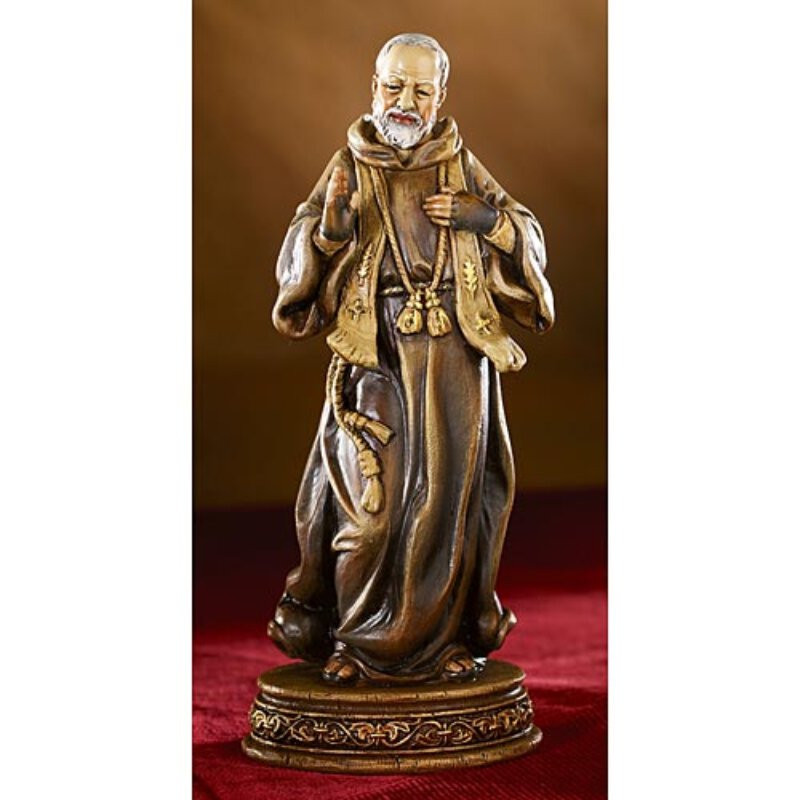 Saint Padre Pio Statue | 8 Inch Tall Catholic Figurine | Patron Saint Of Civil Defense Workers | Gift For Baptism, Communion, Confirmation