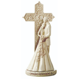 Catholic Wedding Cake Topper - with Wall Cross