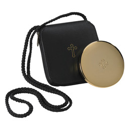 Hospital Pyx with Leather Burse - Gold Finish