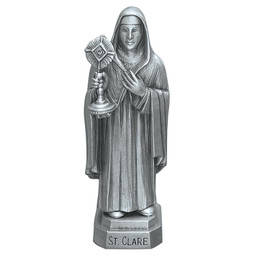 Saint Clare Pewter Statuette